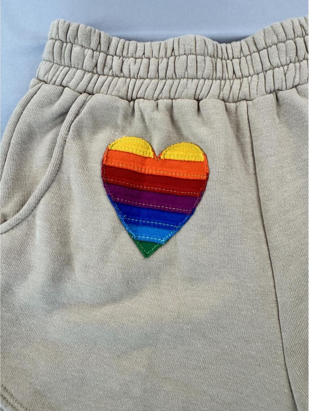 Aviator Nation | Large | Rainbow Heart Stitch Lounger Short - Picture 2 of 8